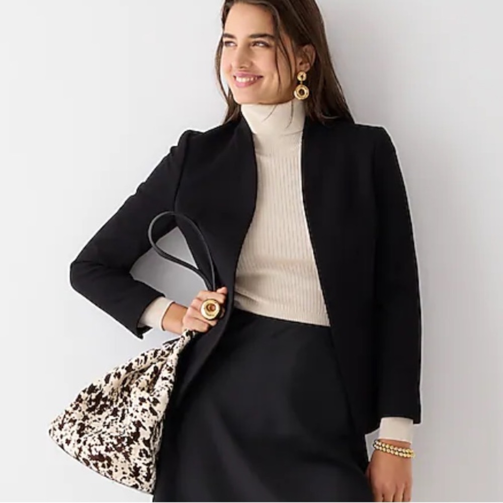 J. Crew Office Siren corpcore cotton blend black blazer